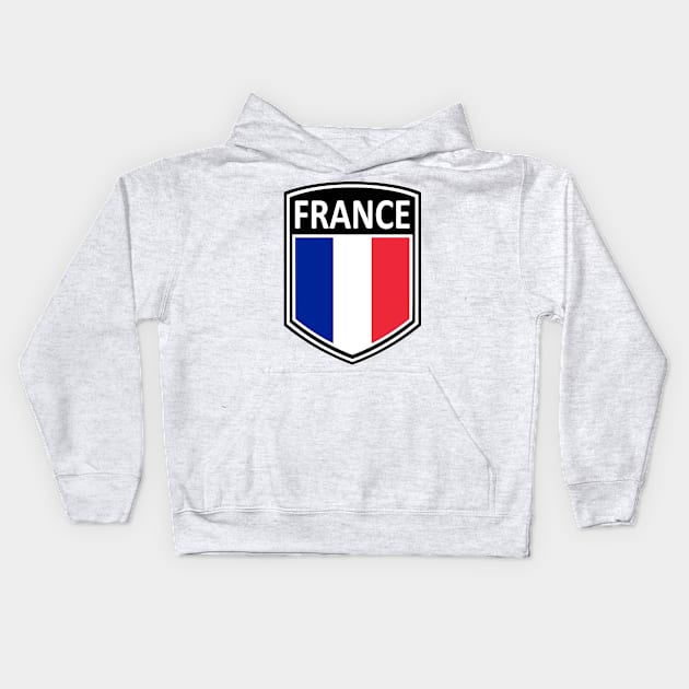 Flag Shield - France Kids Hoodie by Taylor'd Designs